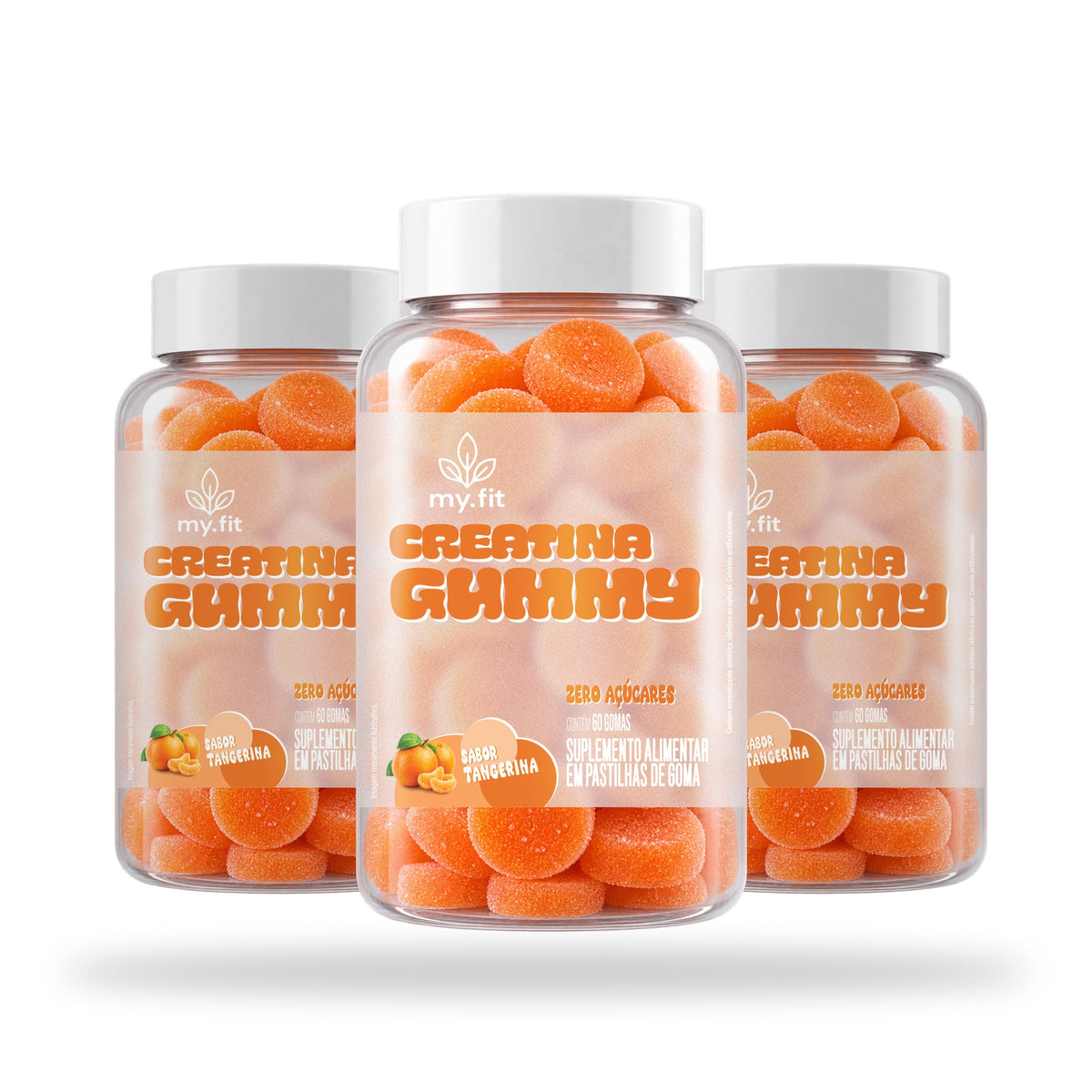 Pack 3 Creatina Gummy Soft Tangerina MY FIT - 180 gomas